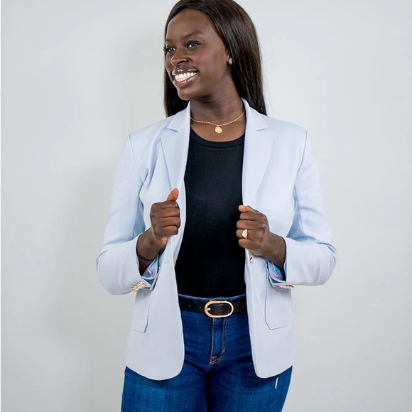 PWR WMN The "Blue Crush" Oversized Women's Blazer Suit Jacket - Picture 4 of 9